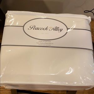 New Peacock Alley King White Flannel Sheet Set